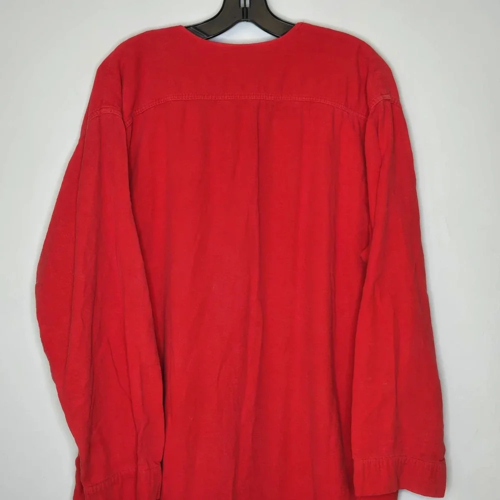 Brooks Brothers Red Cotton Flannel Night Shirt Size Large Made In USA Oversized
